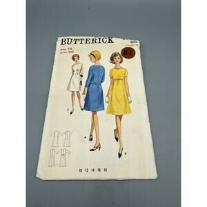 Vintage 1960s Butterick 4076 Dress Pattern Size 16 Bust 36 Uncut Complete